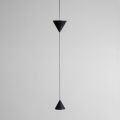 Lampada Sospesa a Filo in Alluminio Nero e Doppio Cono di Design - Mercado