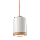 Lampada Sospesa Artigianale in Legno e Ceramica Stile Nordico - Nateca Viadurini