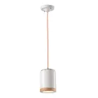 Lampada Sospesa Artigianale in Legno e Ceramica Stile Nordico - Nateca Viadurini