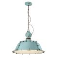 Lampada Sospesa Artigianale Industriale in Ferro e Ceramica - Industrial