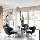 Lampada Sospesa da Incasso in Alluminio Bianco o Nero, 2 Pezzi - Rebolla Viadurini