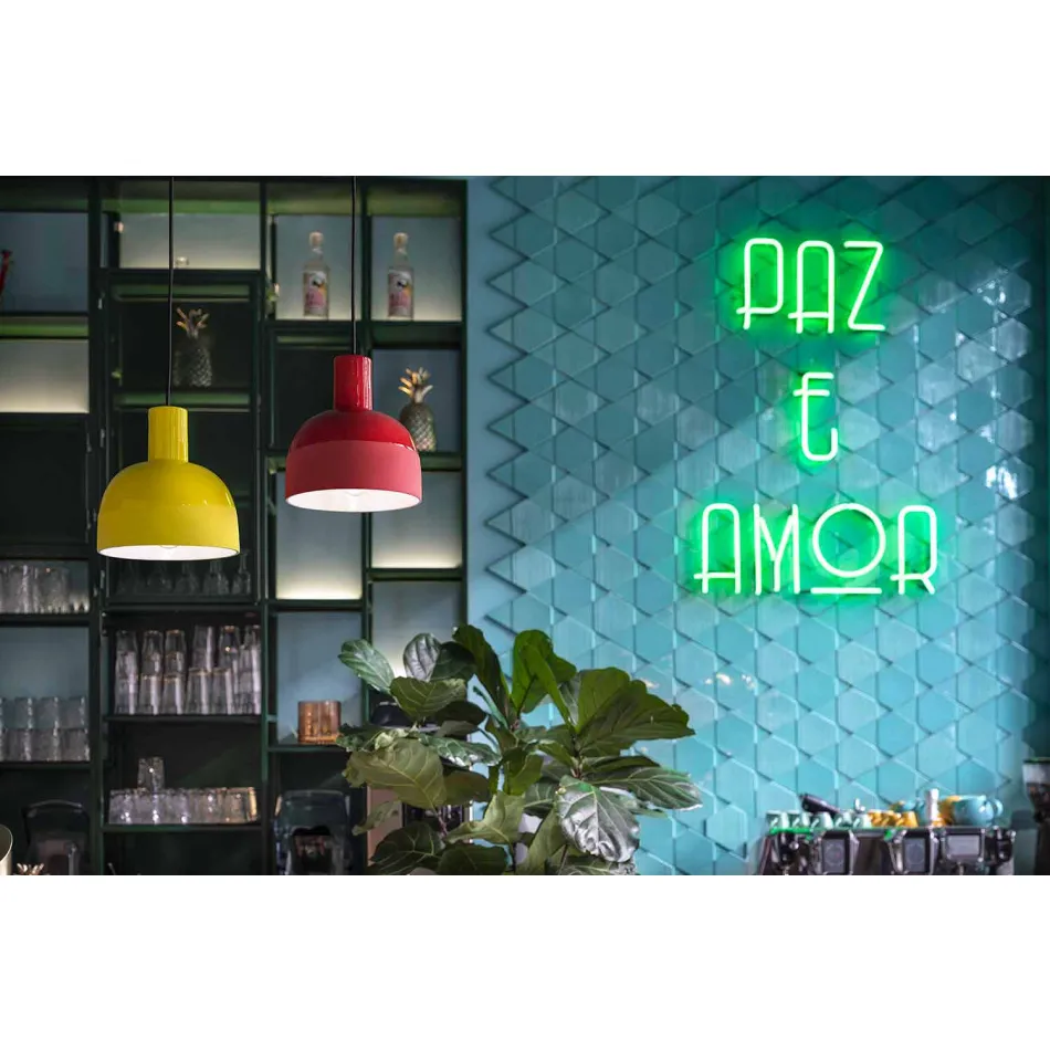 Lampada Sospesa dallo Stile Retrò in Ceramica Made in Italy – Ferroluce Caxixi Viadurini