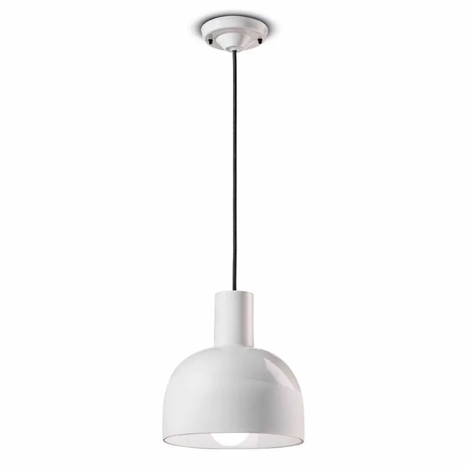 Lampada Sospesa dallo Stile Retrò in Ceramica Made in Italy – Ferroluce Caxixi Viadurini