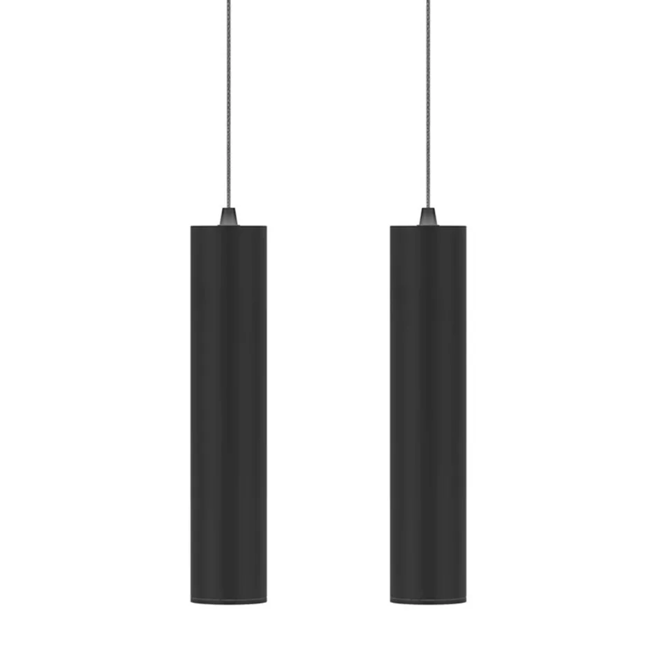 Lampada Sospesa Decorativa in Alluminio Bianco o Nero, 2 Pezzi - Rebolla Viadurini