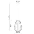 Lampada Sospesa Design Allungato in Vetro Bianco in Filigrana - Caravan Viadurini