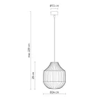 Lampada Sospesa Design Tondeggiante in Vetro Bianco in Filigrana - Caravan Viadurini