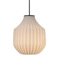 Lampada Sospesa Design Tondeggiante in Vetro Bianco in Filigrana - Caravan