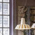 Lampada Sospesa di Design in Ceramica a Righe – Budin Viadurini