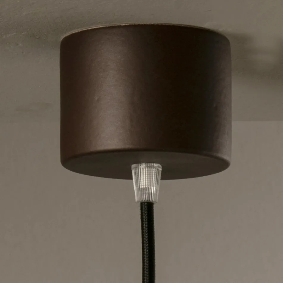 Lampada Sospesa in Ceramica e Rame Realizzata a Mano in Italia - Toscot Match Viadurini