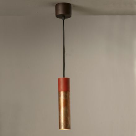 Lampada Sospesa in Ceramica e Rame Realizzata a Mano in Italia - Toscot Match Viadurini