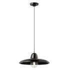 Lampada Sospesa in Ceramica Nera e Ferro Design Vintage Industriale - Bew Viadurini