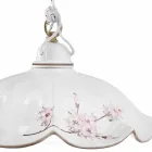 Lampada Sospesa in Ferro e Ceramica Ondulata Decorata a Mano - Belluno Viadurini