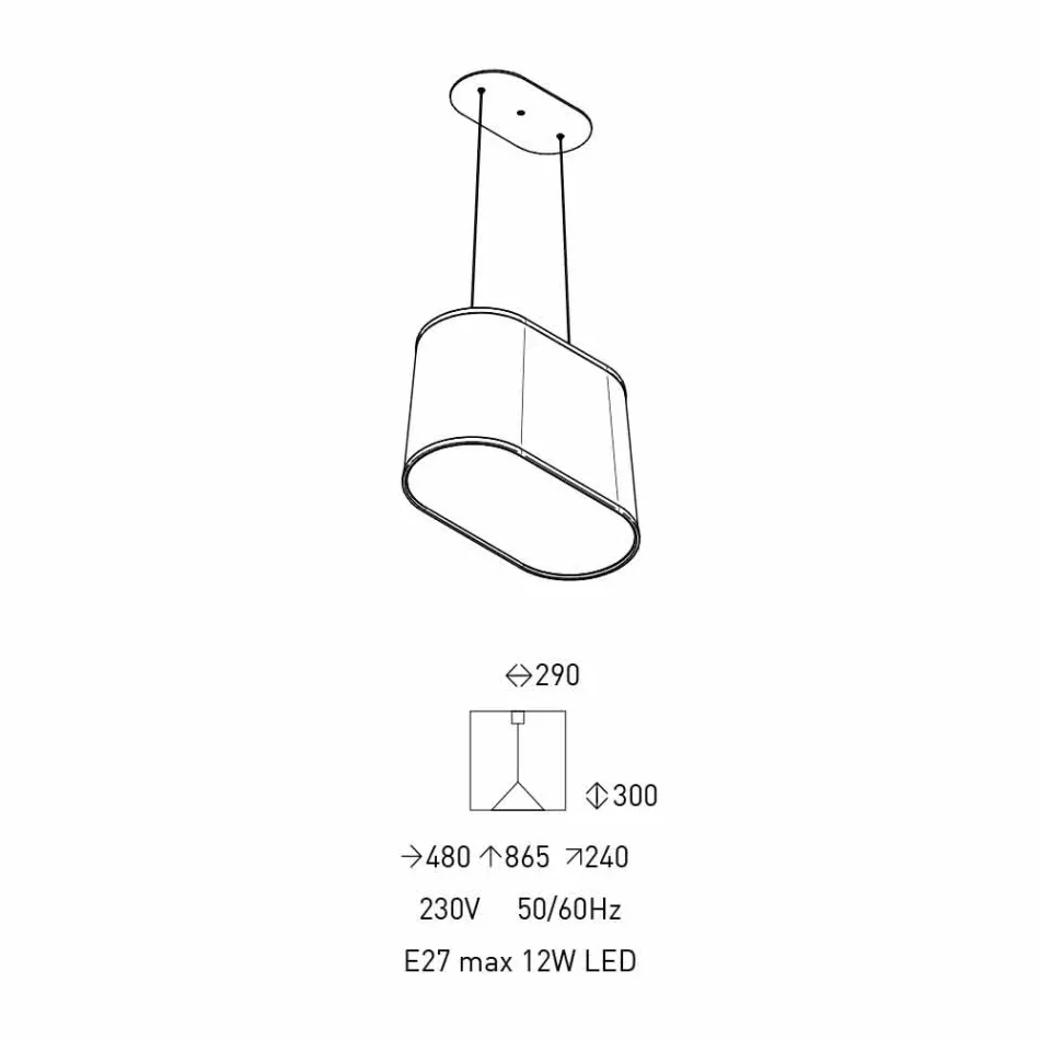 Lampada Sospesa in Metallo con Paralume in Rete o Lino Made in Italy - Jump Viadurini