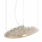 Lampada Sospesa in Tecnopolimero Bianco o Oro Design 2 Dimensioni - Cattedrale Viadurini