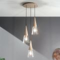 Lampada Sospesa in Vetro Soffiato con Struttura in Metallo - Trentino