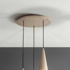 Lampada Sospesa in Vetro Soffiato con Struttura in Metallo - Trentino Viadurini