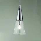 Lampada Sospesa in Vetro Soffiato con Struttura in Metallo - Trentino Viadurini