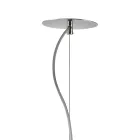 Lampada Sospesa in Vetro Veneziano e Metallo Cromato Made in Italy - Calima Viadurini