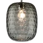 Lampada Sospesa in Vetro Veneziano e Metallo Cromato Made in Italy - Calima Viadurini