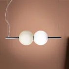 Lampada Sospesa in Vetro Veneziano Incamiciato Soffiato a Mano - Jupiter Viadurini