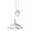 Lampada Sospesa Saliscendi in Ceramica Ondulata Decorata a Mano - Belluno