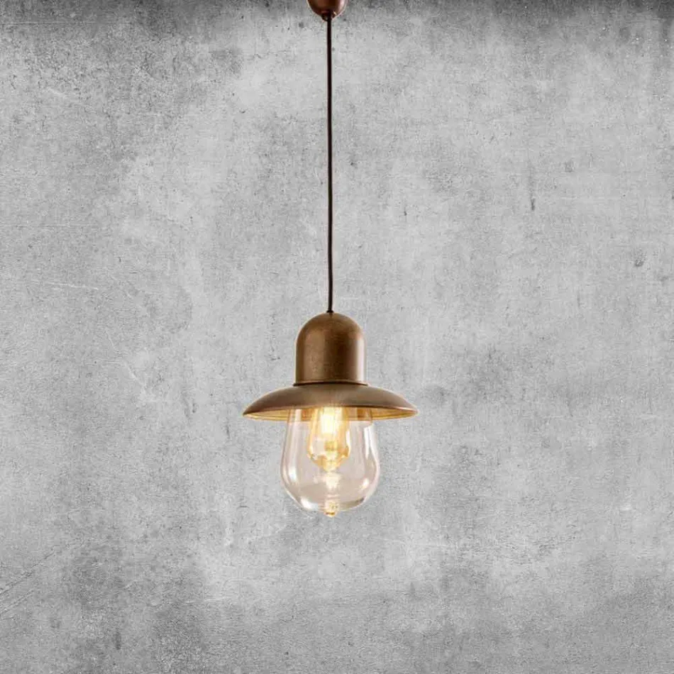 Lampada Sospesa Vintage con Riflettore in Ottone – Guinguette Aldo Bernardi Viadurini