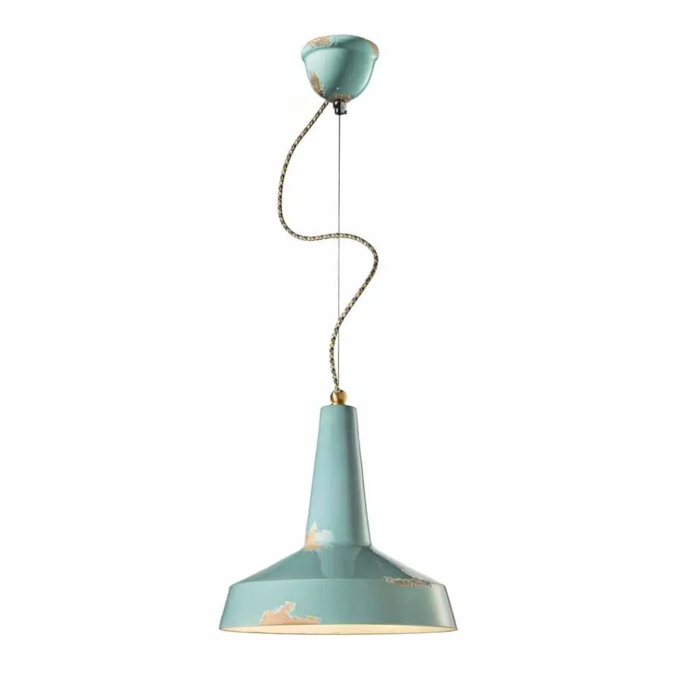 Lampada stile retrò a sospensione artigianale Ferroluce  Viadurini
