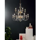 Lampadario 12 Luci Classico in Vetro a Mano Italiano e Metallo - Memore Viadurini