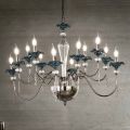 Lampadario 12 Luci Classico in Vetro, Cristallo e Metallo Lusso - Flanders
