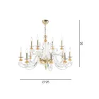 Lampadario 12 Luci in Vetro Soffiato e Cristallo di Lusso Classico - Cassea Viadurini