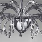 Lampadario 15 Luci in Vetro Veneziano e Metallo Cromo Made in Italy - Jason Viadurini