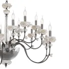 Lampadario 18 Luci Classico in Porcellana e Vetro Soffiato Lusso - Eteria Viadurini