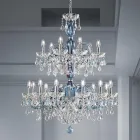 Lampadario 18 Luci in Vetro Veneziano e Metallo Stile Classico - Fiorentino Viadurini