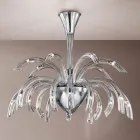 Lampadario 21 Luci in Vetro di Venezia Lavorato a Mano e Metallo - Jason Viadurini