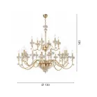 Lampadario 24 Luci Classico in Porcellana e Vetro Soffiato Lusso - Eteria Viadurini