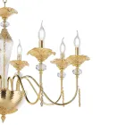 Lampadario 24 Luci Classico in Vetro, Cristallo e Metallo Lusso - Flanders Viadurini