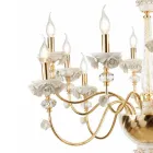 Lampadario 30 Luci Classico in Porcellana e Vetro Soffiato Lusso - Eteria Viadurini