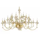 Lampadario 30 Luci Classico in Porcellana e Vetro Soffiato Lusso - Eteria Viadurini