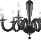 Lampadario 6 Luci Classico in Vetro Trasparente a Mano Italiano - Rapallo Viadurini