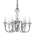 Lampadario 8 Luci Artigianale Ceramica Dipinta a Mano e Ottone - Sanremo