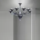 Lampadario 8 Luci Artigianale in Vetro Veneziano Made in Italy - Ismail Viadurini