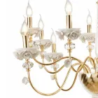Lampadario 8 Luci Classico in Porcellana e Vetro Soffiato Lusso - Eteria Viadurini