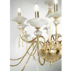 Lampadario 8 Luci Classico in Vetro, Cristallo e Metallo Lusso - Flanders Viadurini
