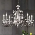 Lampadario 8 Luci in Vetro Soffiato e Cristallo di Lusso Classico - Cassea Viadurini
