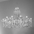 Lampadario a 12 Luci Fatto a Mano in Vetro Veneziano, Made in Italy - Regina