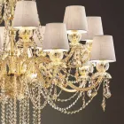 Lampadario a 16 Luci Fatto a Mano in Vetro di Venezia, Made in Italy - Milagros Viadurini