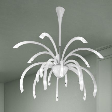 Lampadario a 21 Luci in Vetro Veneziano Fatto a Mano in Italia - Jason Viadurini