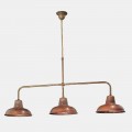 Lampadario a 3 Luci in Rame e Ottone Stile Vintage - Contrada by Il Fanale