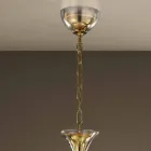 Lampadario a 5 Luci Fatto a Mano in Italia in Vetro Veneziano - Vittoria Viadurini