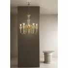 Lampadario a 5 Luci Fatto a Mano in Italia in Vetro Veneziano - Vittoria Viadurini